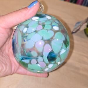 Pairpont Witch Ball Vintage with tag light green lavander